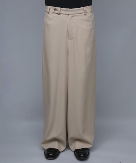 RECYCLE POLYESTER WIDE PANTS/BEIGE