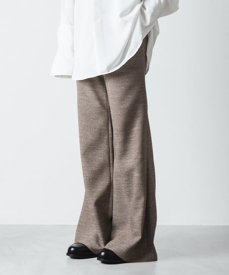 SLUB TWEED FLAIR PANTS/L.BROWN