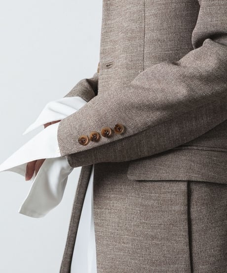 SLUB TWEED JACKET/L.BROWN