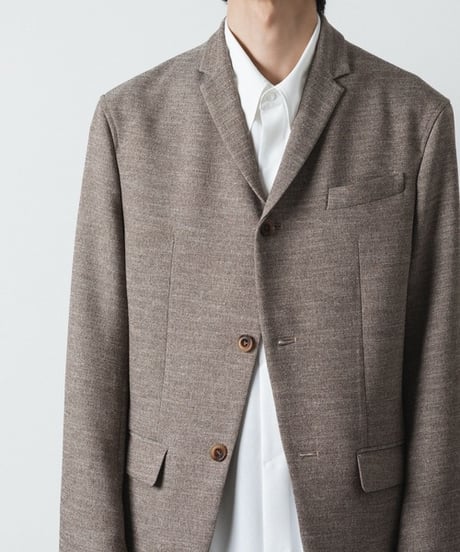 SLUB TWEED JACKET/L.BROWN