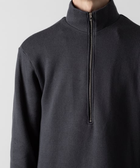 STAND COLLAR ZIP PULLOVER/CHARCOAL