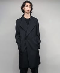 crease double short coat/BLACK