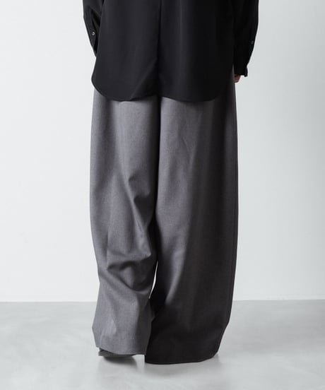 RECYCLE POLYESTER WIDE PANTS/GRY