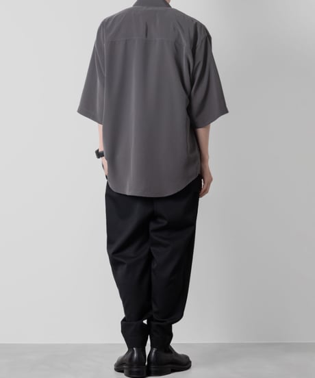 Crepe de Chine half sleeve shirts/GRAY