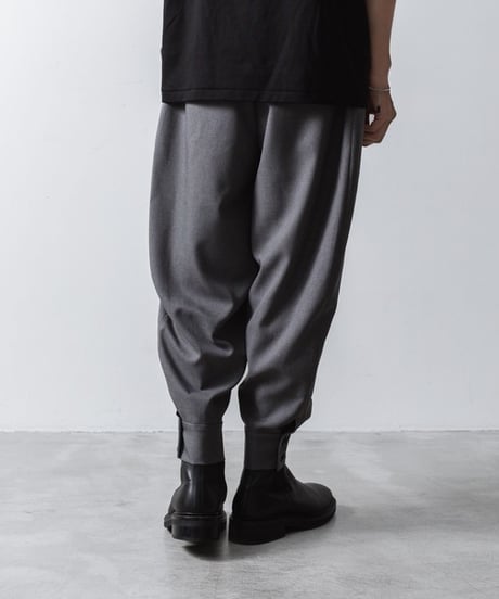 RECYCLE POLYESTER CUFFS PANTS/GRAY