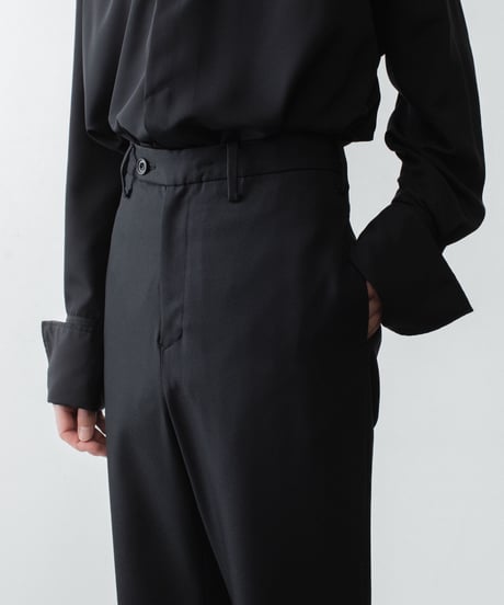 RECYCLE POLYESTER STRAIGHT PANTS / BLACK
