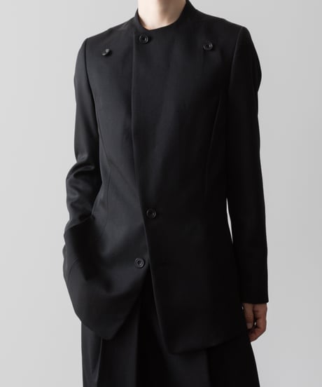 LAPEL BUTTONED JACKET/BLACK