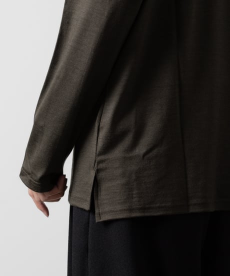 WOOL JERSEY TURTLE NECK/KHAKI