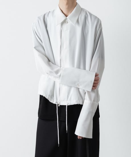 DOUBLE CUFFS ZIP SHIRT/WHITE