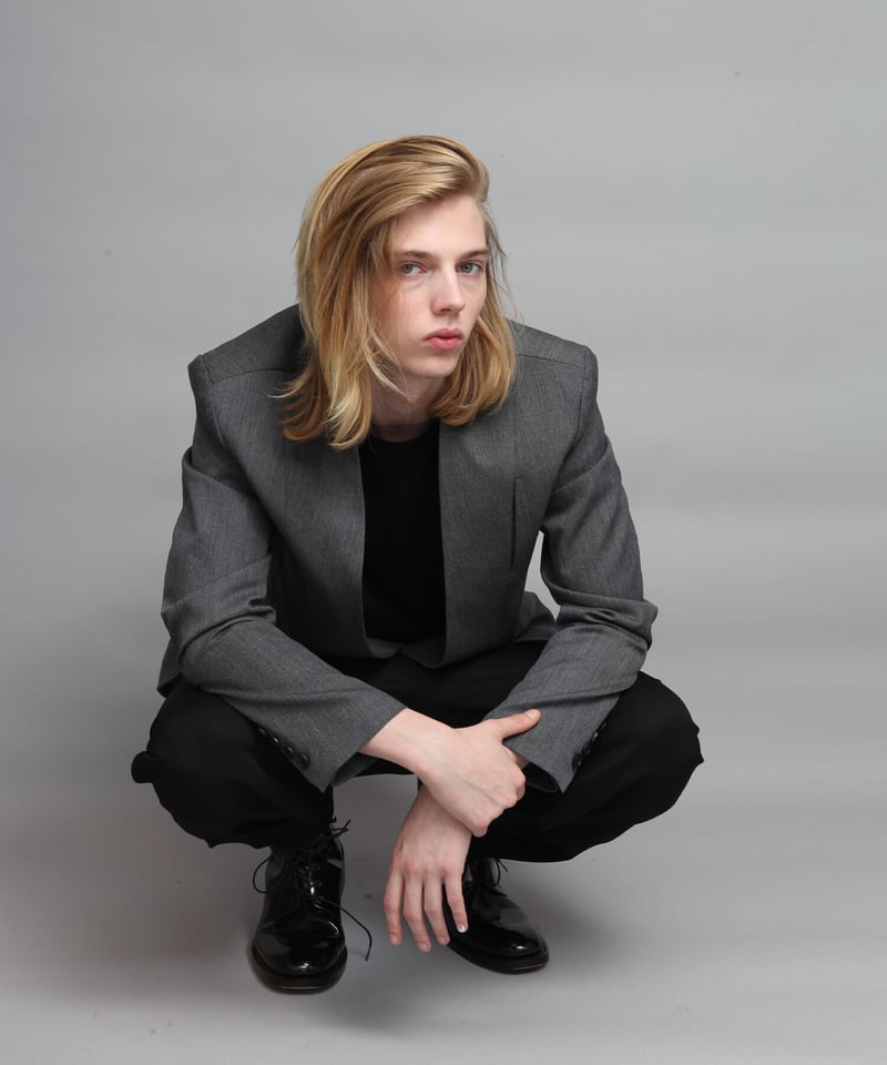 WOOL TWILL NO-COLLAR JACKET/GREY | ato AOYAMA