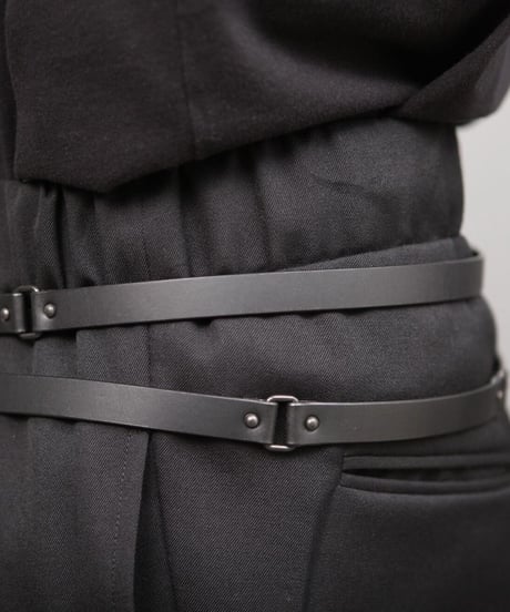 COWHIDE DOUBLE BELT/BLACK