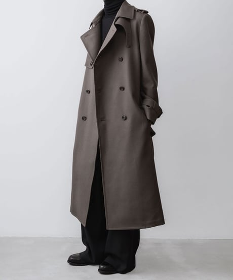 NEW WOOL TRENCH COAT/L.BROWN