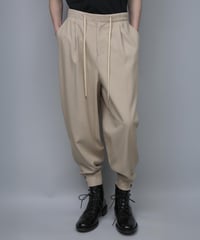 RECYCLE POLYESTER CUFFS PANTS/BEIGE