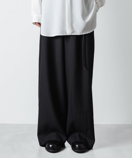 RECYCLE POLYESTER WIDE PANTS/BLACK