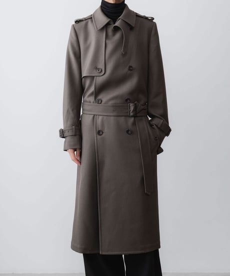 NEW WOOL TRENCH COAT/L.BROWN