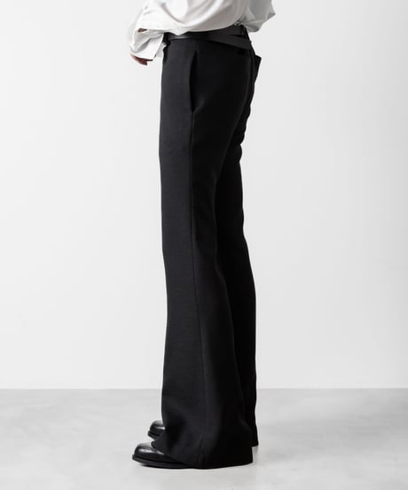 SLUB TWEED FLAIR PANTS/BLACK