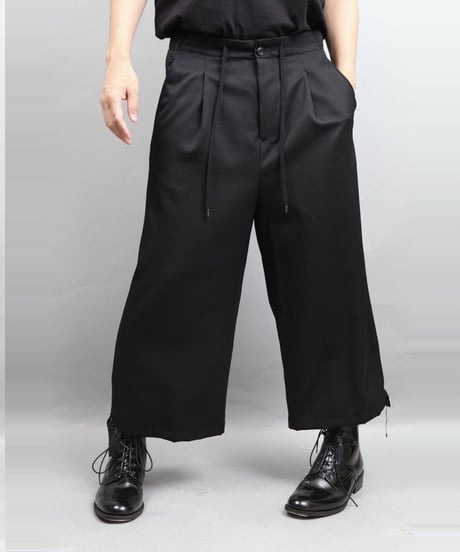 DRAW CODE WIDE PANTS/BLACK