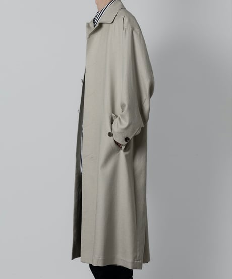 SLUB YARN BALMACAN COAT/BEIGE