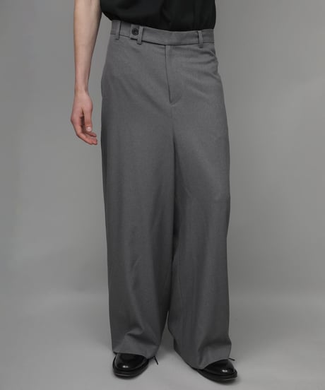 RECYCLE POLYESTER WIDE PANTS/GREY