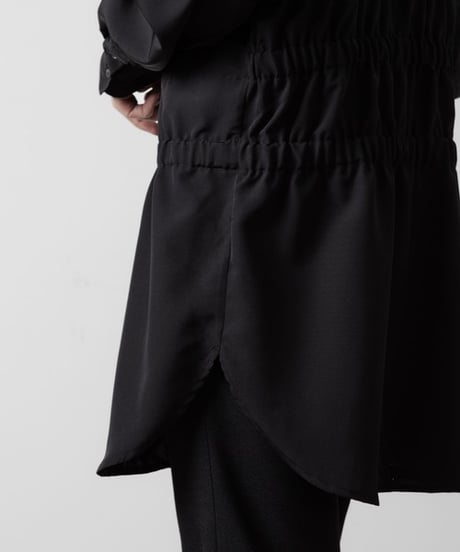 OVERSIZED SHIRRING SHIRTS/BLACK