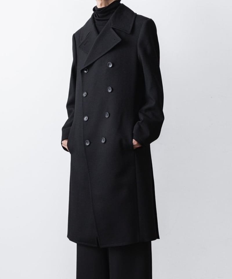 DOUBLE BREASTED COAT/BLACK | ato AOYAMA