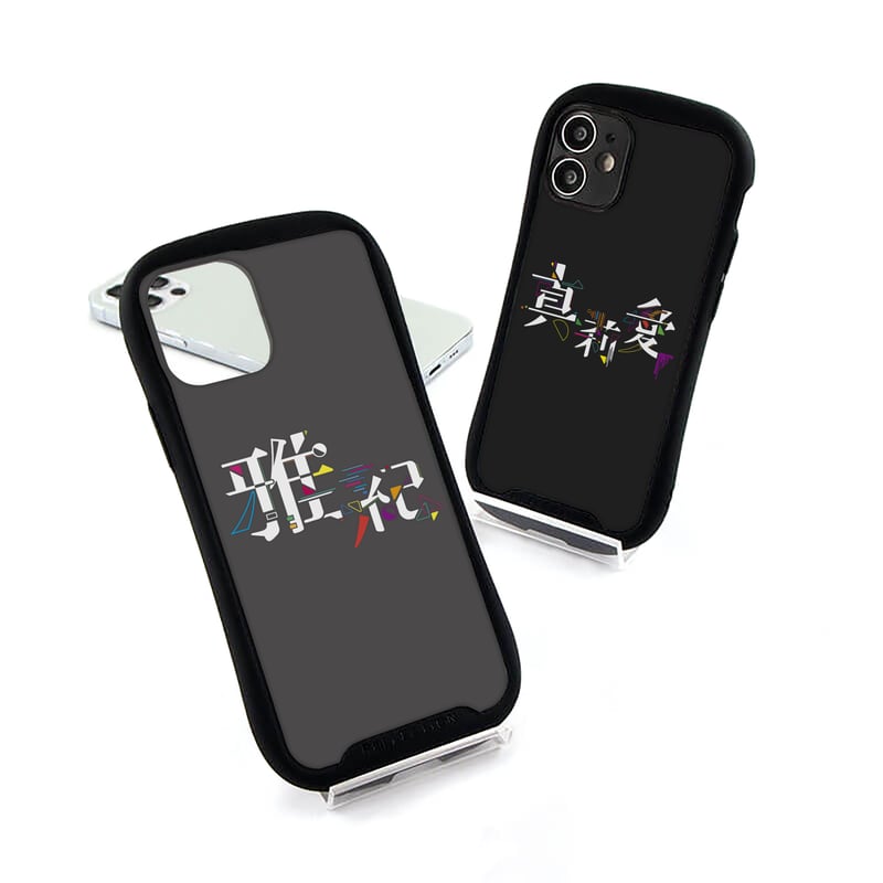 iPhone専用グリップケース】中央プリント | 目田回ロ-METAKAIRO-