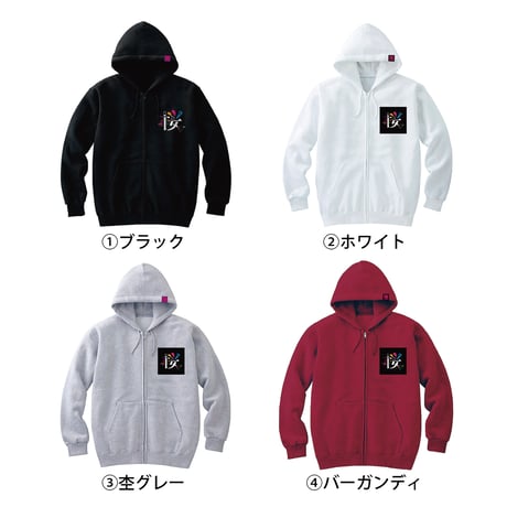 【フルジップパーカー】ワンポイントプリント