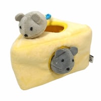 知育トイ チーズとネズミ カシャカシャと鳴き笛入り
