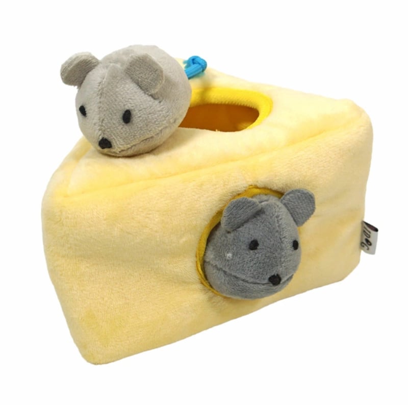 知育トイ チーズとネズミ カシャカシャと鳴き笛入り | Ohana with's STORE