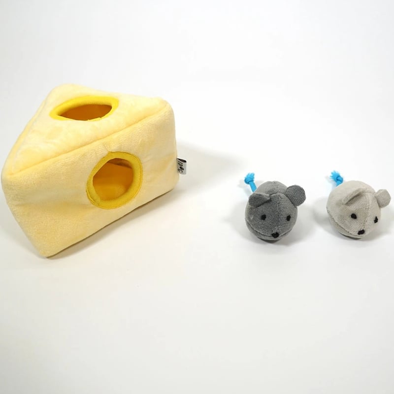 知育トイ チーズとネズミ カシャカシャと鳴き笛入り | Ohana with's STORE