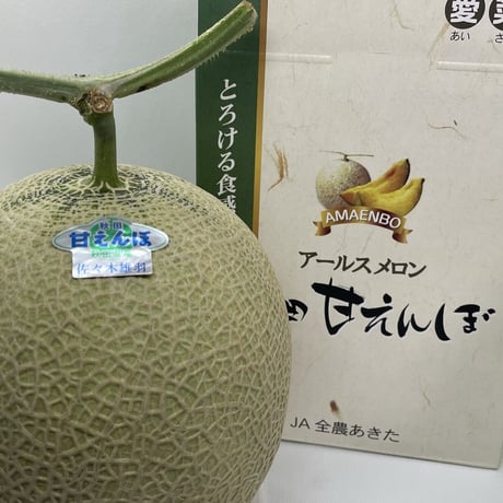 秋田甘えんぼメロン（緑肉）2個セット　1.7～2㎏