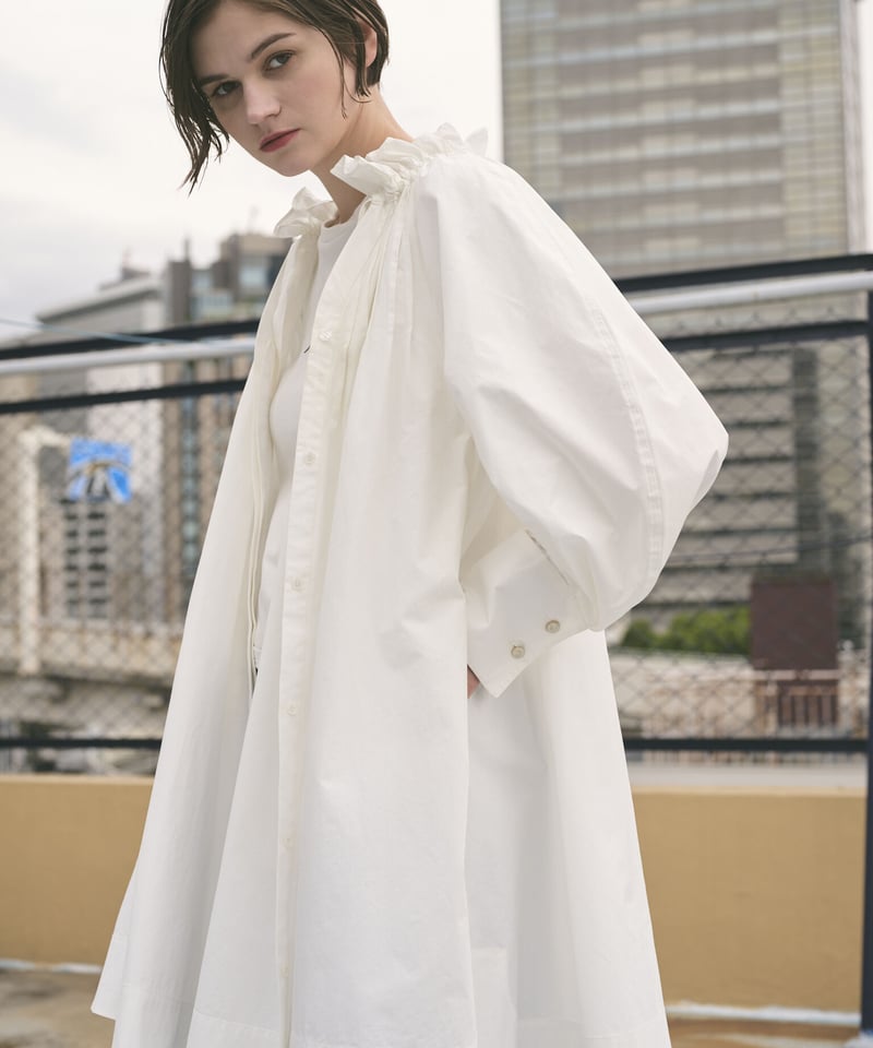 フリルギャザーフレアチュニックワンピース（ウォッシャブル） | jemma  