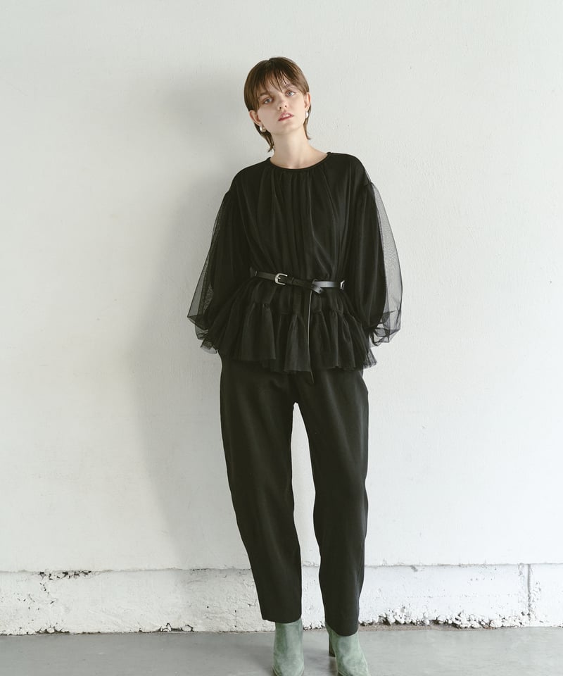 ロングスリーブチュールオーバーニット（ウォッシャブル） | jemma.atelier