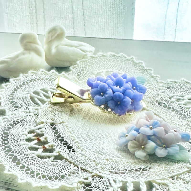 限定10セット／紫陽花クリップ動画レッスン | Midget clay accessorie