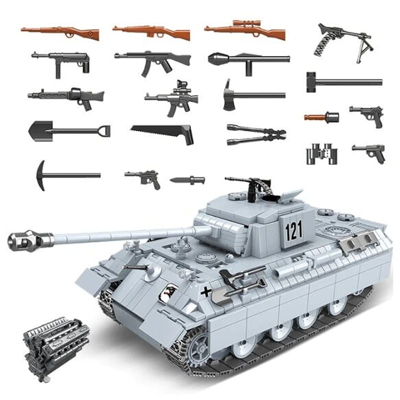 希少【新品未開封】ドイツ軍　パンターD型（初期型）レゴ互換　戦車　ミニフィグ