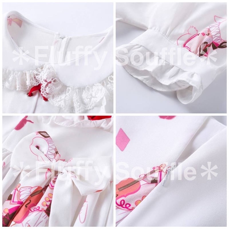 うさぎ　Aワンピ ウサギポシェットワンピース(80cm 紺): キッズ - ナルミヤ