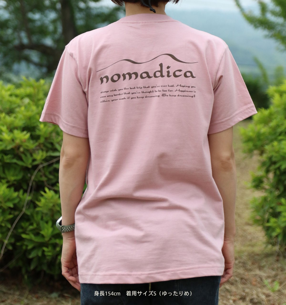 nomadicaロゴT オーガニックコットン ダスティピンク | nomadica