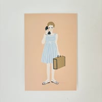 Mia Farrow from "Rosemary's baby" postcard