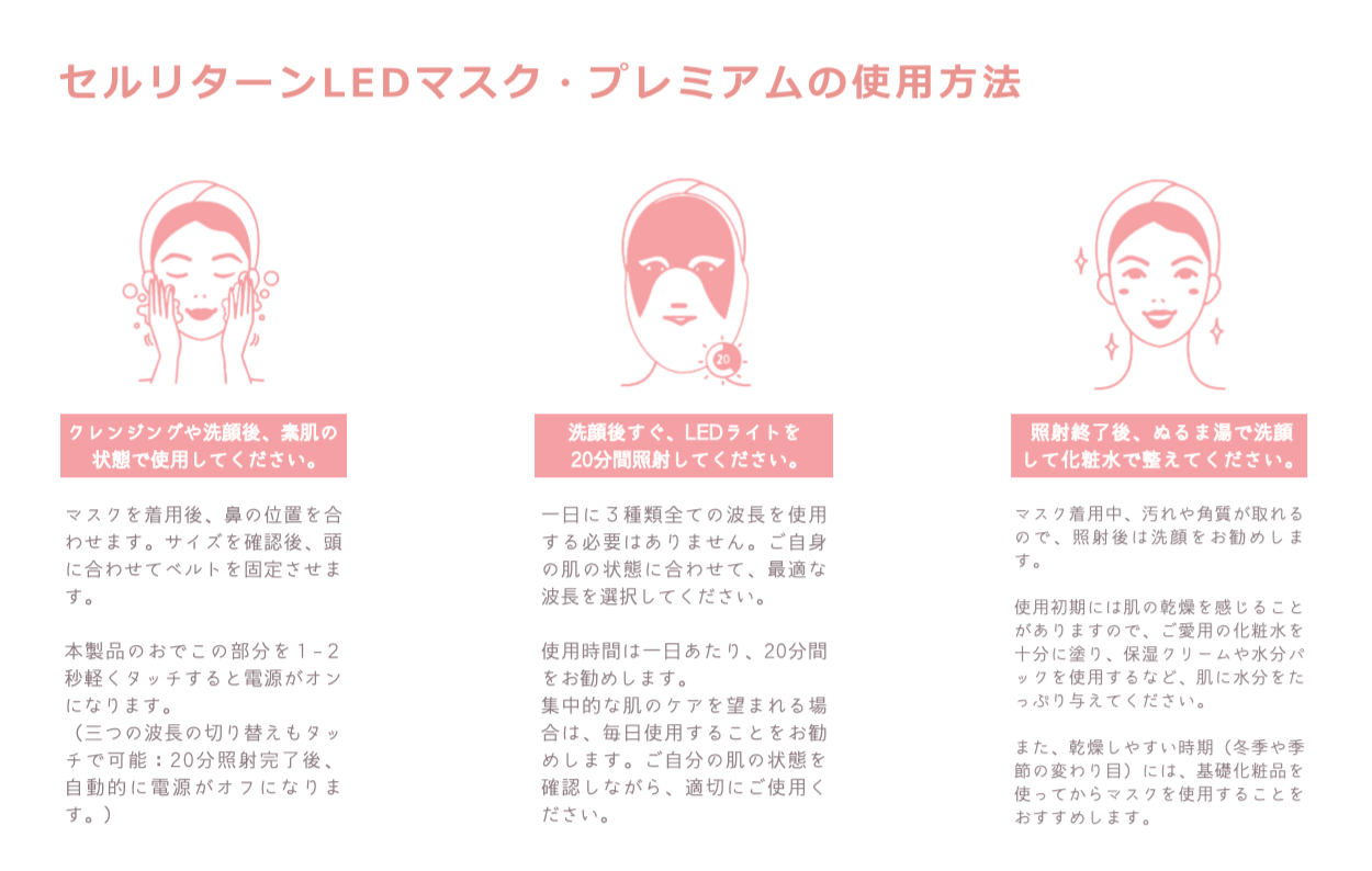 セルリターン プレミアムマスク【韓国正規品】【変換アダプター別売り