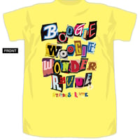 ブギウギワンダー☆レビュー野外編　タイポグラフィデザインTシャツ　イエロー