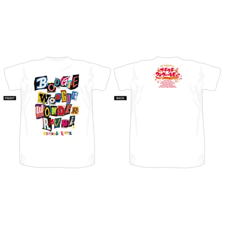 ブギウギワンダー☆レビュー野外編　タイポグラフィデザインTシャツ　ホワイト