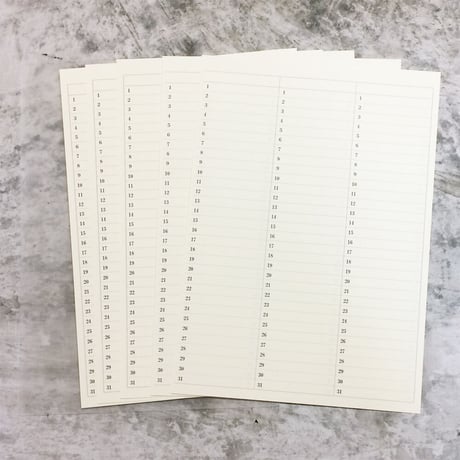 ５年ひとこと日記リーフ　A3サイズ５枚　700円