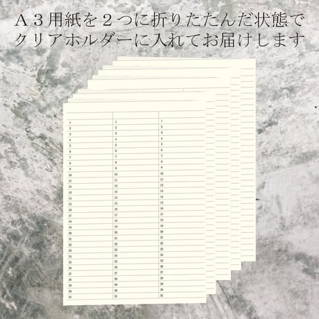 ５年ひとこと日記リーフ　A3サイズ５枚　700円