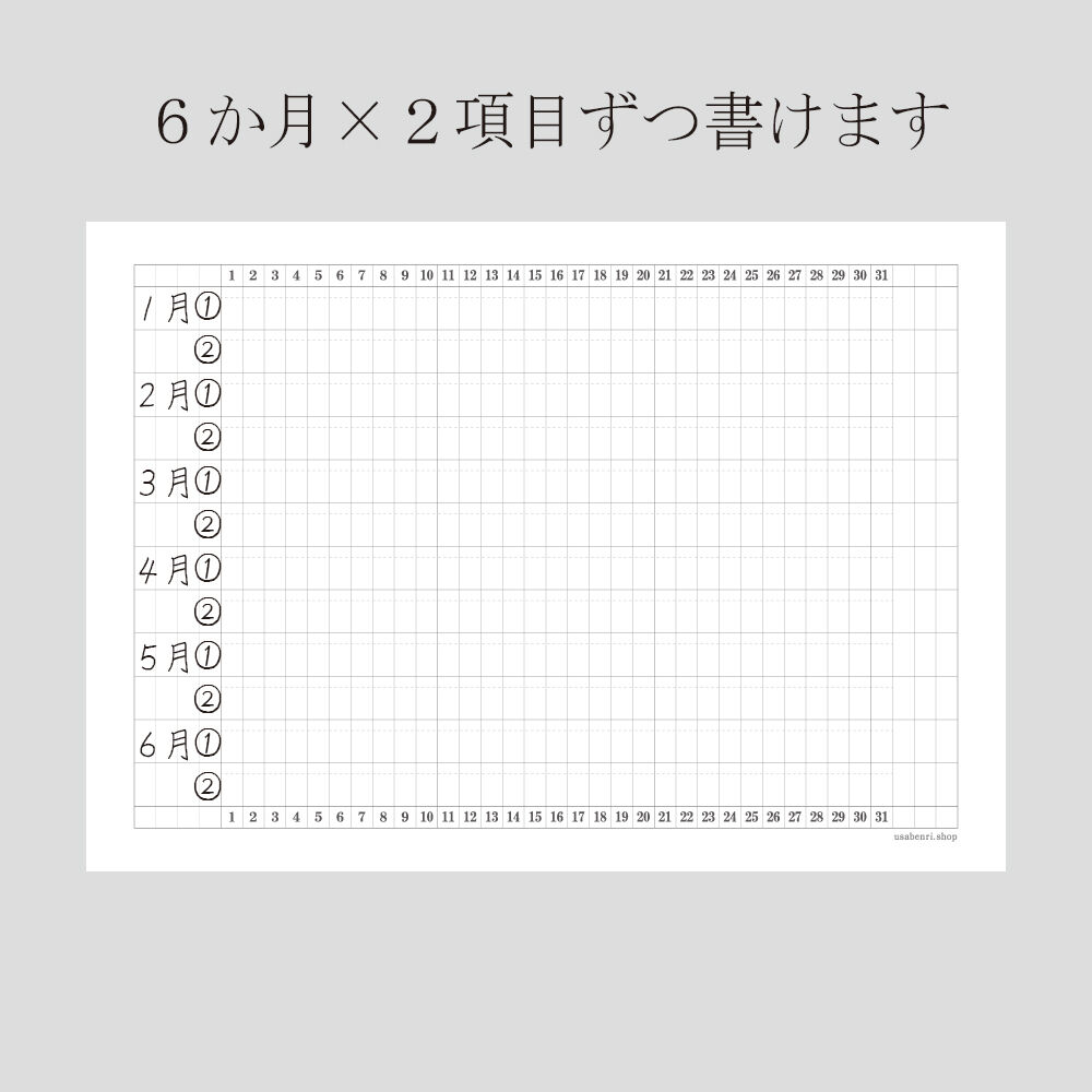ガントチャートリフィル・PDFデータ（B5サイズデータ）500円 | うさぎ