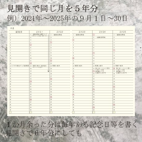 A4サイズ　５年ひとこと日記　ブルーグレー　１冊　1,000円