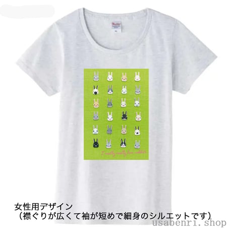 うさぎのがっこう柄　レディース厚手Ｔシャツ　3,500円