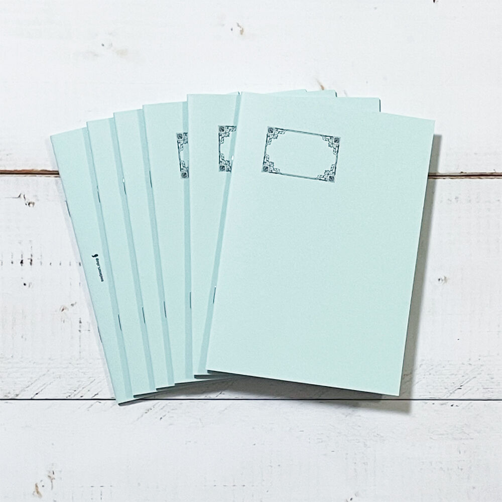 コラージュノート ミント 本文用紙が2種類のブルーの紙・無罫 1冊