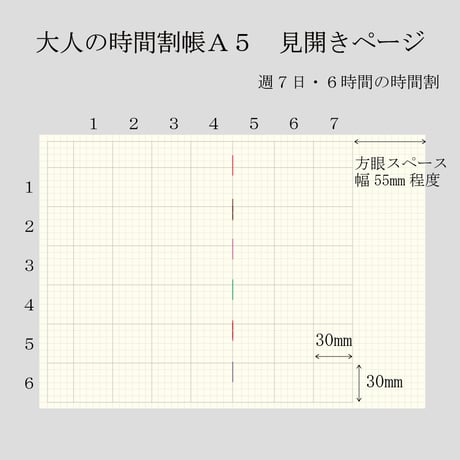 大人の時間割ダイアリー　１年１冊　Ａ５サイズ　１冊4,800円