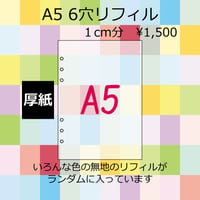 【厚紙】A5サイズ6穴　リフィル福袋　1cm分　1,500円