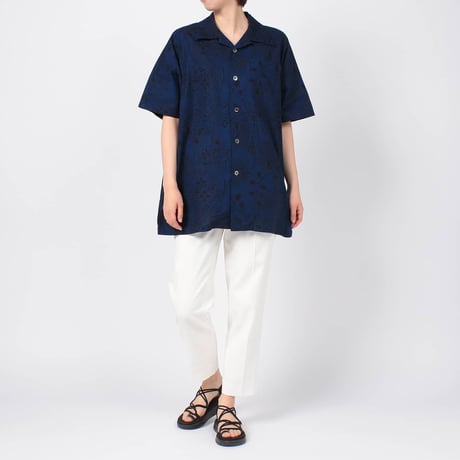 【30着限定！】琉球紅型×琉球藍染 アロハシャツ 着物スリーブ
